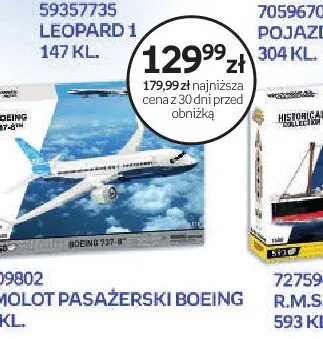 Klocki konstrukcyjne COBI Samolot Pasażerski Boeing 340 kl. promocja w Dzień Dziecka
