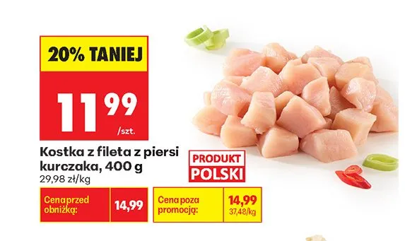 Kostka z fileta z piersi kurczaka promocja w Biedronka