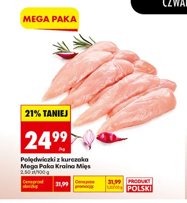 Polędwiczki z kurczaka Mega Paka Kraina Mięs promocja w Biedronka