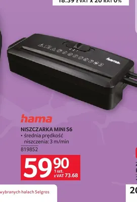 Niszczarka Mini S6 Hama promocja w Selgros