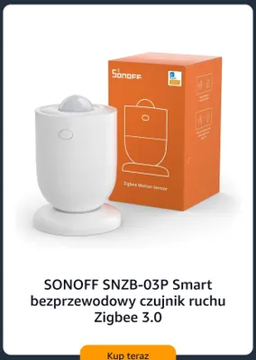 Bezprzewodowy czujnik ruchu SONOFF SNZB-03P Smart Zigbee 3,0 promocja w Amazon