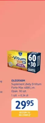 Suplement diety D-Vitum Forte Max 4000 j.m. Oleofarm promocja w Drogerie DM