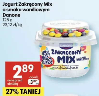 Jogurt Zakręcony Mix o smaku waniliowym promocja w Delikatesy Centrum