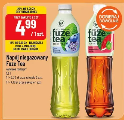 Napój niegazowany Fuze Tea wybrane rodzaje promocja w POLOmarket
