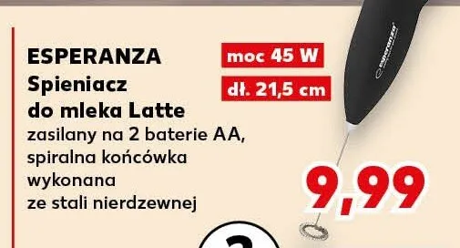 Spieniacz do mleka Latte Esperanza 45W dł.21,5cm promocja w Kaufland
