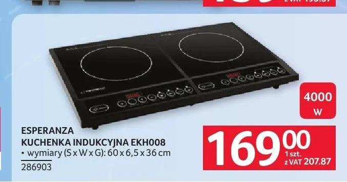 Kuchenka indukcyjna Esperanza EKH008 promocja w Selgros