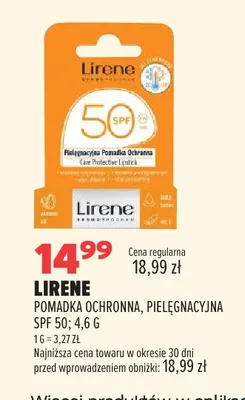 Pomadka ochronna pielęgnacyjna Lirene SPF 50 promocja w Drogerie Natura