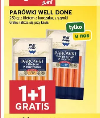 Parówki Well Done z filetem z kurczaka promocja w Stokrotka