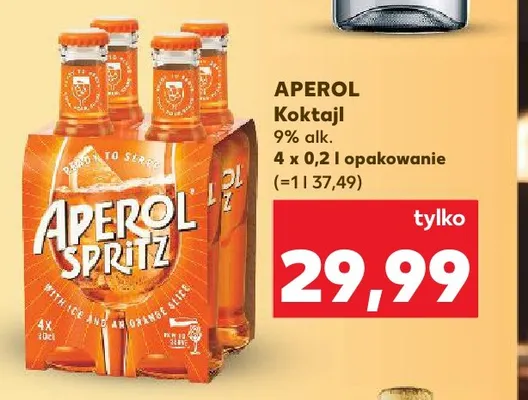 Koktajl Aperol Spritz 4-pak promocja w Kaufland