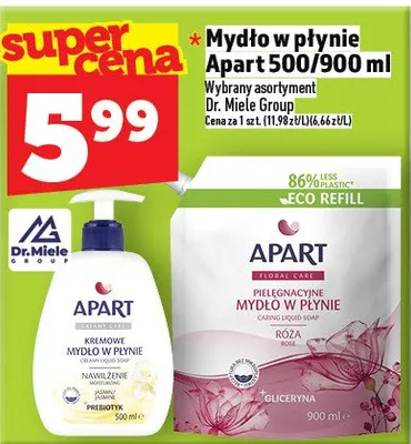 Mydło w płynie Apart 500/900 ml promocja w TOPAZ