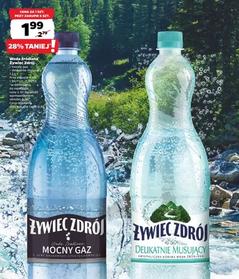 Woda źródlana mocny gaz promocja w Netto