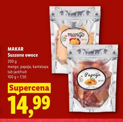 Owoce suszone Makar Mango promocja w Lidl