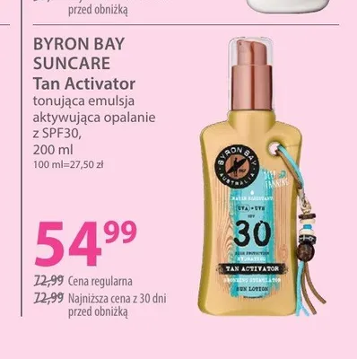 Emulsja tonująca aktywująca opalanie z SPF30 Byron Bay Suncare Tan Activator promocja w Hebe
