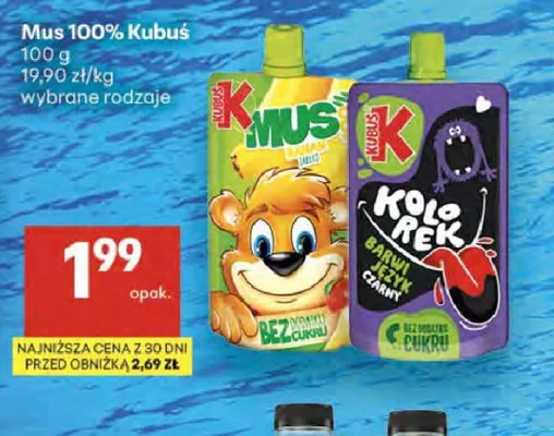 Mus 100% Kubuś Kolorek promocja w Delikatesy Centrum