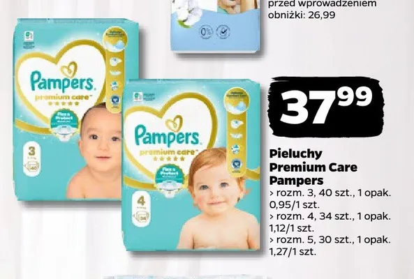 Pieluchy Premium Care Pampers rozm. 4 promocja w Netto