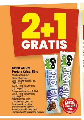Baton Go ON Protein Crisp cookies&caramel promocja w Twój Market