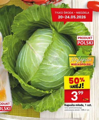 Kapusta młoda polska Najlepsze Wielkopolski promocja w Twój Market