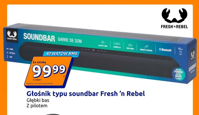 Głośnik typu soundbar Fresh 'n Rebel z pilotem promocja w Action