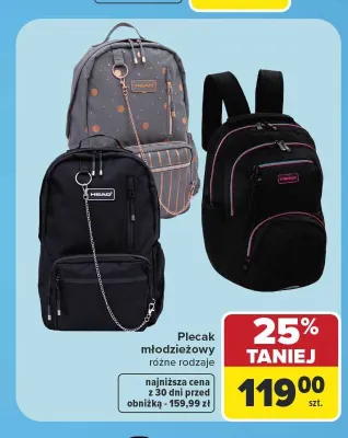 Plecak młodzieżowy Head promocja w Carrefour