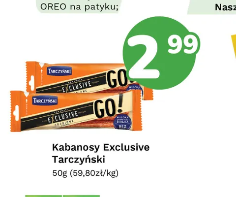 Kabanosy Exclusive Go! Drobiowe Tarczyński promocja w Limonka