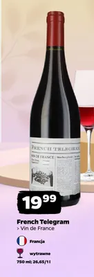Wino czerwone French Telegram Vin de France francuskie wytrawne promocja w Netto