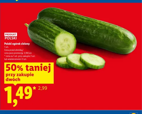 Ogórek zielony polski promocja w Lidl