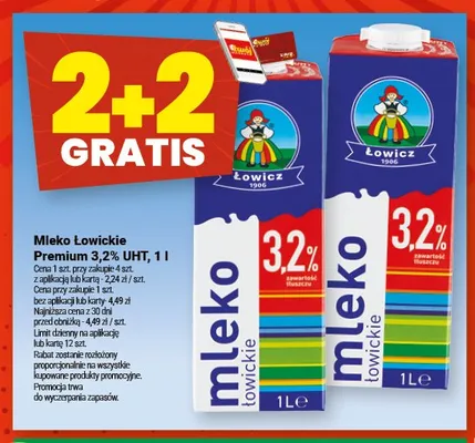 Mleko Łowickie Premium 3,2% UHT promocja w Twój Market