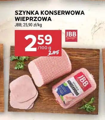 Szynka konserwowa wieprzowa JBB promocja w Stokrotka