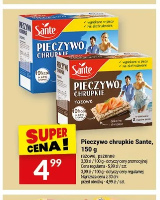 Pieczywo chrupkie Sante razowe promocja w Twój Market
