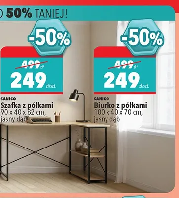 Biurko z półkami Sanico promocja w Biedronka