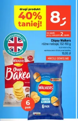 Chipsy Walkers Oven Baked 6-pak promocja w Dealz