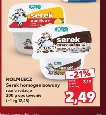 Serek homogenizowany truskawkowy Rolmlecz promocja w Kaufland