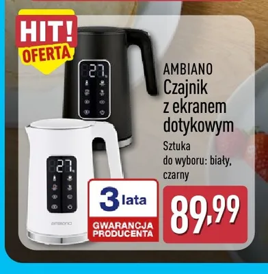 Czajnik z ekranem dotykowym biały Ambiano promocja w Aldi