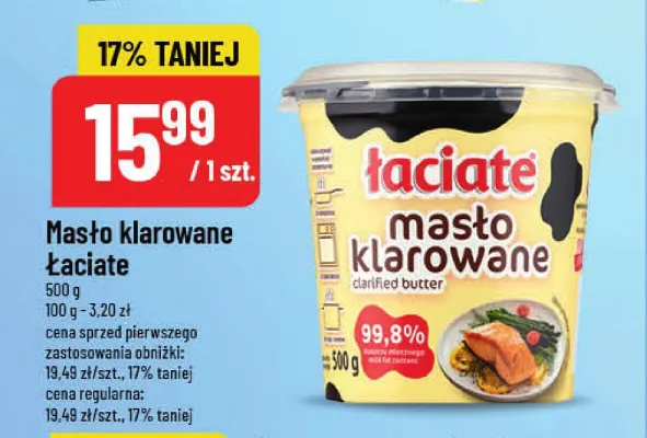 Masło klarowane Łaciate promocja w POLOmarket