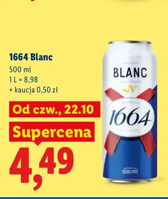 Piwo 1664 Blanc promocja w Lidl