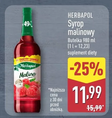 Syrop malinowy promocja w Aldi