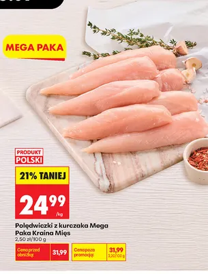 Polędwiczki z kurczaka Mega Paka Kraina Mięs promocja w Biedronka