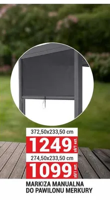 Markiza manualna do pawilonu Merkury 372,50x233,50cm promocja w Merkury Market
