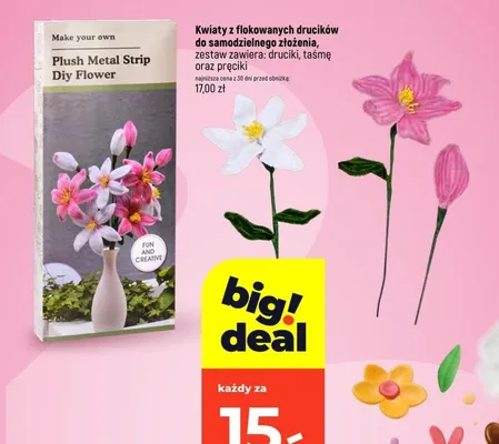 Kwiaty z flokowanych drucików do samodzielnego złożenia Make your own promocja w Dealz