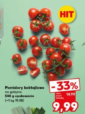 Pomidory koktajlowe na gałązce promocja w Kaufland