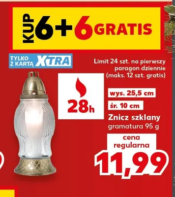 Znicz szklany promocja w Kaufland