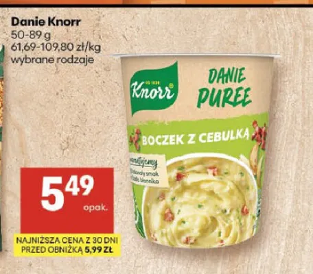 Danie Knorr Puree boczek z cebulką promocja w Delikatesy Centrum