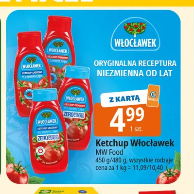 Ketchup łagodny zero cukru Włocławek promocja w Leclerc