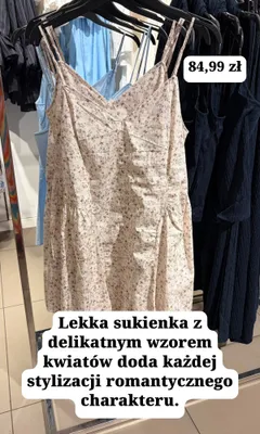 Sukienka z delikatnym wzorem kwiatów promocja w H&M
