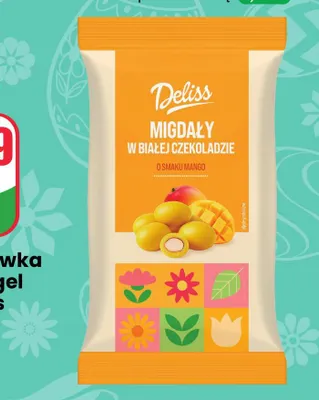 Migdały w białej czekoladzie o smaku mango promocja w Dino