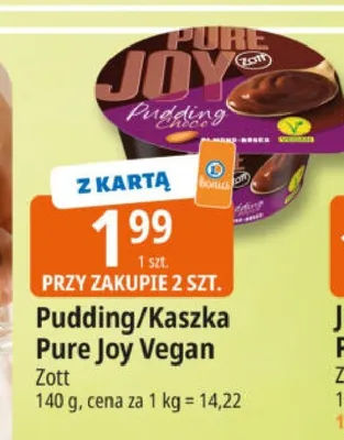 Pudding Pure Joy Vegan Zott promocja w Leclerc