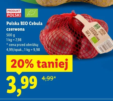 Cebula czerwona BIO 500 g promocja w Lidl