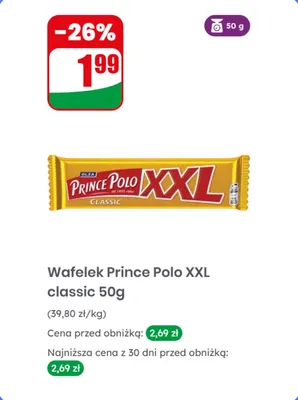 Wafelek Prince Polo XXL Classic Olza promocja w Dino