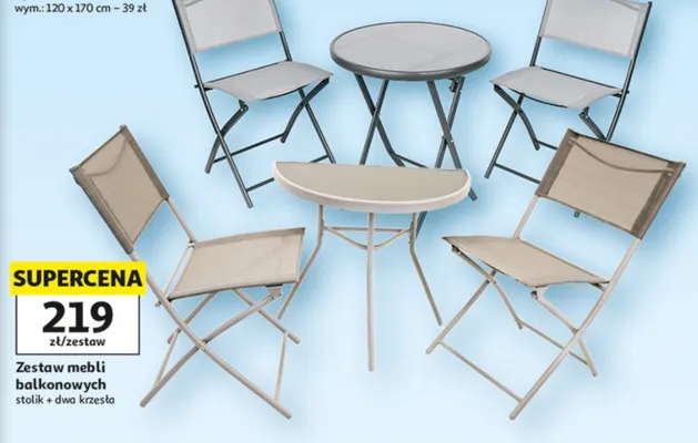 Zestaw mebli balkonowych promocja w Auchan