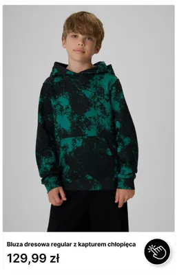 Bluza dresowa regular z kapturem chłopięca promocja w 4F